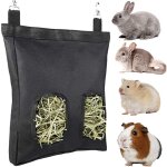 Mangeoire pour lapin (noir), cobaye, foin, mangeoire pour lapin, chinchilla, sac de rangement