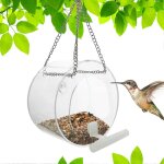 Mangeoire oiseaux acrylique transparent - ventouses incluses - grande capacit� - ext�rieur