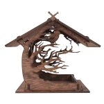 Mangeoire a oiseaux en bois en forme de cabane suspendue, pour jardin, d�coration ext�rieure, maison ...