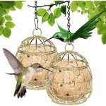 Mangeoires pour oiseaux sauvages, 2pcs mangeoire a oiseaux suspendue a boule, bird feeder pour petits ...