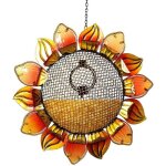 Mangeoire a oiseaux sauvages - mangeoire a tournesol avec maille, mangeoire a oiseaux suspendue en m�tal ...