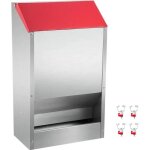 Mangeoire a volaille galvanise - vevor - capacit d'alimentation 13, 6 kg - 35x21x45 cm - couvercle ...