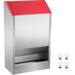 Mangeoire a volaille galvanise - vevor - capacit d'alimentation 22, 6 kgkg - 35x21x63 cm - couvercle ...