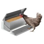 Mangeoire xxl pour poules distributeur automatique a p�dale en acier 10 kg