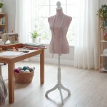 Mannequin de couture hwc - f20, mannequin de vitrine / de couture, torse f�minin, en plastique et bois, ...