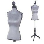 Mannequin de couture t220, mousse synth�tique, torse f�minin velours gris