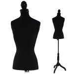 Mannequin de couture de tailleur buste torse fminin t220 mousse, noir
