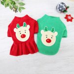 Manteau de no�l pour animaux de compagnie, mignon, imprim� elan, petit, moyen chien, chat, veste teddy ...