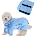 Manteau de s�chage pour chien (m / 50cm, bleu), peignoir pour chien adapt� aux chiens de petite et moyenne ...