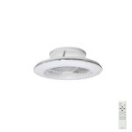 Mantra alisio mini plafonnier led a intensit� variable et ventilateur r�versible 30 w dc, blanc, t�l�commande ...