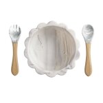 Marbre - ensemble de couverts en silicone avec logo personnalis pour bb, bol de discussion mignon, ...