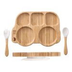 Marbre de voiture 3 pcs - ensembles'alimentation en bois pour enfants, vaisselle en bambou avec tasse ...
