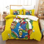 Super mario parure de lit pi��ces avec housse de couette imprim��e en d avec fermeture �� glissi��re, ...