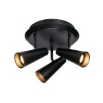 Markslojd crest plafonnier spot 3 lumi�re rond noir
