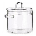 Marmite avec couvercle verre borosilicaté transparent (15, 4 x 16, 8 x 20, 5 cm) Marmite avec couvercle verre borosilicaté transparent (15, 4 x 16, 8 x 20, 5 cm)