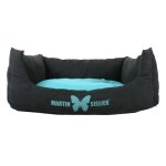 Martin - sellier - corbeille domino pour chien - su�dine gris & bleu (70cm x 60cm)
