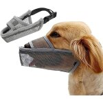 Masque pour chien masque en nylon doux (gris, moyen) - masque en maille respirante r�glable, masque pour ...