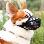 Masque pour chien masque en nylon doux (noir, s) - masque en maille respirante r�glable, masque pour ...