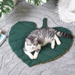 Matelas pour chat en forme de feuille, nid pour chat et chien, double face disponible, tapis de sol, ...