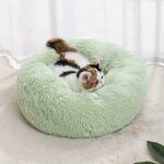 Matelas circulaire doux pour chat avec rembourrage, confortable et doux, lit rond doux et chauffant pour ...