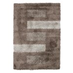 Mauranne - tapis � poils longs motifs g�om�trique rectangle 120 x 170 cm gris