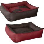 Max quattro 2en1, bordeaux / gris, m env. 70x55 cm, panier corbeille, lit pour chien, coussin de chien ...