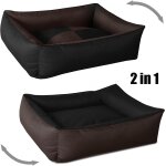 Max quattro 2en1, bordeaux / gris, m env. 70x55 cm, panier corbeille, lit pour chien, coussin de chien ...