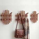 Mca lot de 3 panneaux vestiaire hwc - p57, pat�re murale, pat�re en bois, ch�ne massif