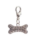 M�daillon grand os - strass - 3. 5 x 2. 5 cm