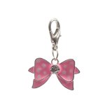 M�daillon noeud - strass rose - 4 x 2, 5 cm