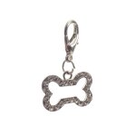 Mdaillon os fin ouvert - strass - 4 x 2 cm