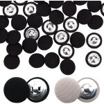 Meimie - boutons noir 60 pices tissu couvert bouton boutons noirs recouverts de tissu boutons en alliage ...