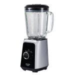 Blender mixeur, r�cipient en verre de 1, 5 litre, 2 vitesses + fonction d'impulsion, 1000w, argent, adler, ...