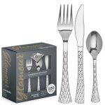 Menagere 120 couverts de table reutilisables argent