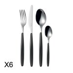 M�nag�re 24 pi�ces en acier inoxydable et acrylique noir