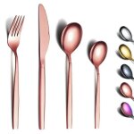 Mnagre 24 pices, berglander ensemble de couverts , acier inoxydable plaqu or rose titane, couverts ...