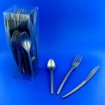 Menagere 30 couverts de table reutilisables gris