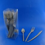 Menagere 30 couverts de table reutilisables taupe