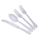 Menagere 40 pieces reutilisable baroque blanc perle