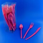 Menagere 60 couverts de table reutilisables rose indien