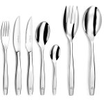Mnagre 62 pices avec couverts de table et couteaux steak pour 12 personnes - figure - acier inoxydable ...