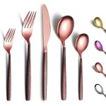 Mnagres assorties 30 pices avec poigne en surface de lune et tte en or rose brillant, placage de ...