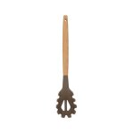 Menastyl - cuillre a spaghetti eliott en silicone avec manche en bois - marron