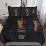 Mercredi addams housse de couette d addams imprim�� dessin de lit microfibre, parure de lit housses de ...