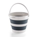Mery seau pliable 12 litres pp + thermoplastique godet avec poignee gris clair et gris fonce 35x26cm ...