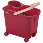 Mery seau  serpillire godet avec roues pivotantes godet avec egouttoir large force maximale rouge capacite ...