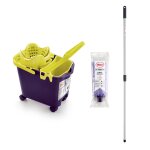 Mery set bucket avec vadrouille et bêton, seau à vidange automatique avec roues et seau polyvalent violet ... Mery set bucket avec vadrouille et bêton, seau à vidange automatique avec roues et seau polyvalent violet ...