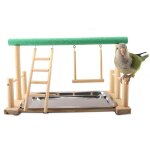 Meuble de jeu pratique perroquet support de jeu d'oiseau calatile aire de jeux en bois parc de gymnastique ...