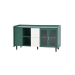 Meuble de rangement de 55 pouces comprenant deux tiroirs, deux compartiments ouverts et deux portes vitrées, ... Meuble de rangement de 55 pouces comprenant deux tiroirs, deux compartiments ouverts et deux portes vitrées, ...