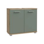 Meuble sous - lavabo forte champ 2 portes 69, 9 x 28, 9 x 62 cm ch�ne artisan / vert sauge
